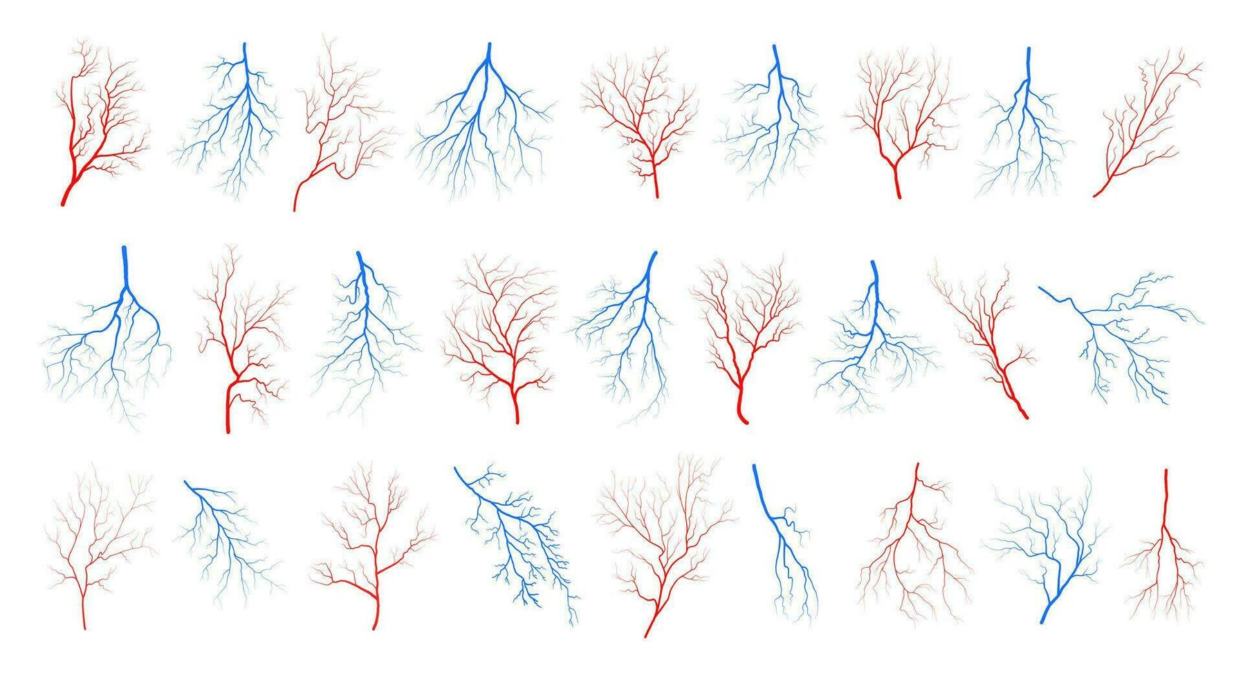 humano olho sangue veias embarcações silhuetas vetor ilustração conjunto isolado em branco fundo.