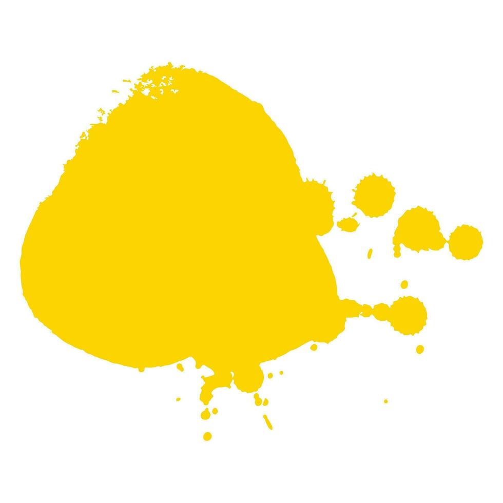 amarelo tinta respingo escova solta vetor