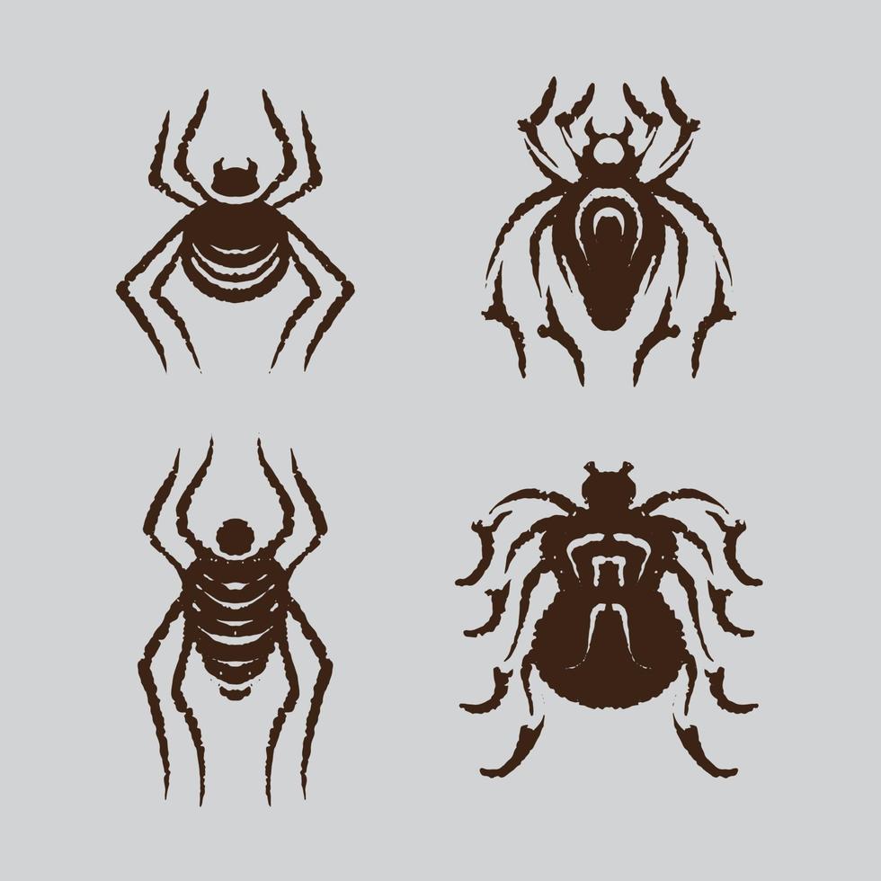 desenho de aranha sujo vetor