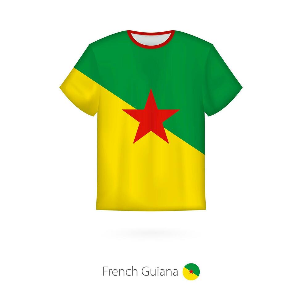 camiseta Projeto com bandeira do francês Guiana. vetor