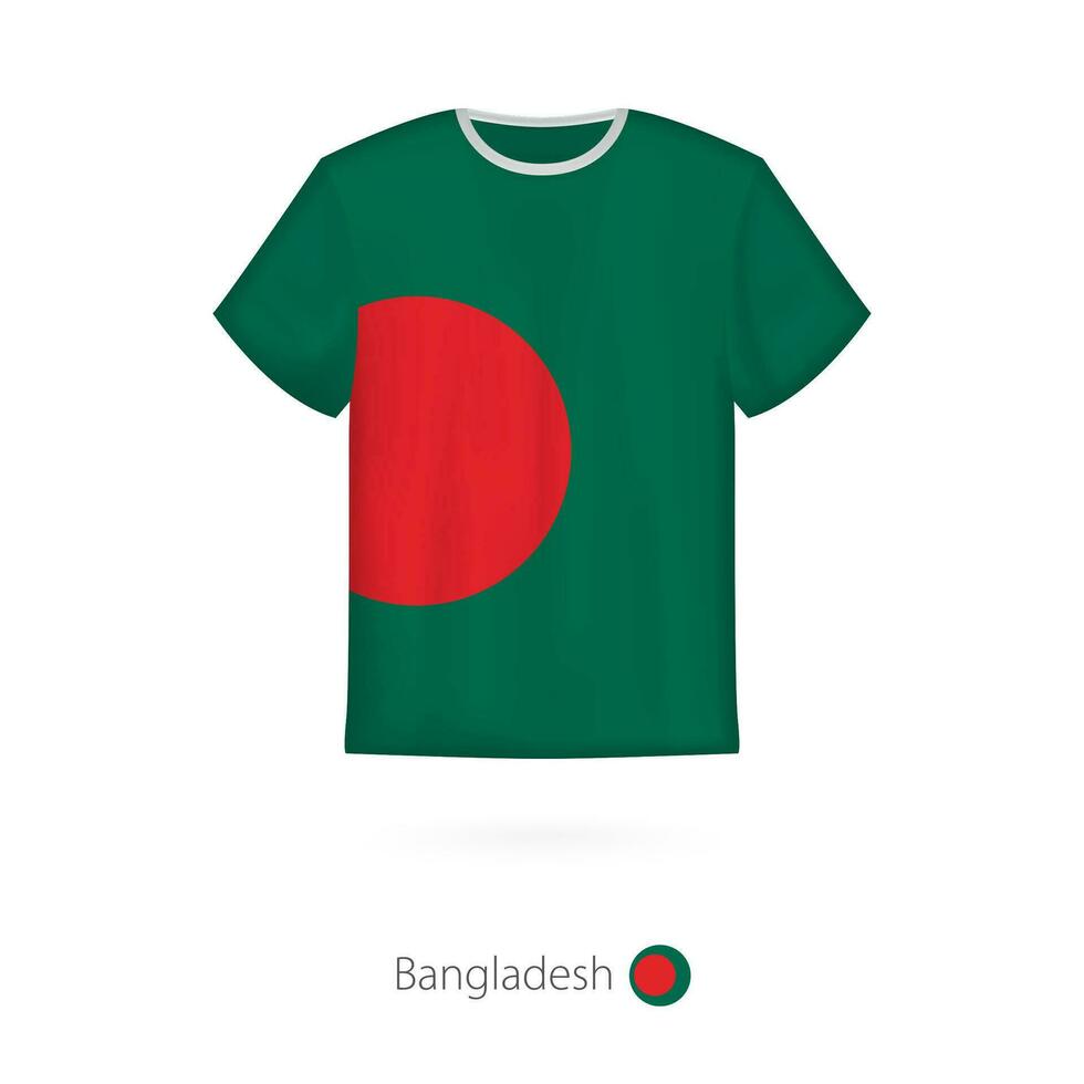camiseta Projeto com bandeira do Bangladesh. vetor