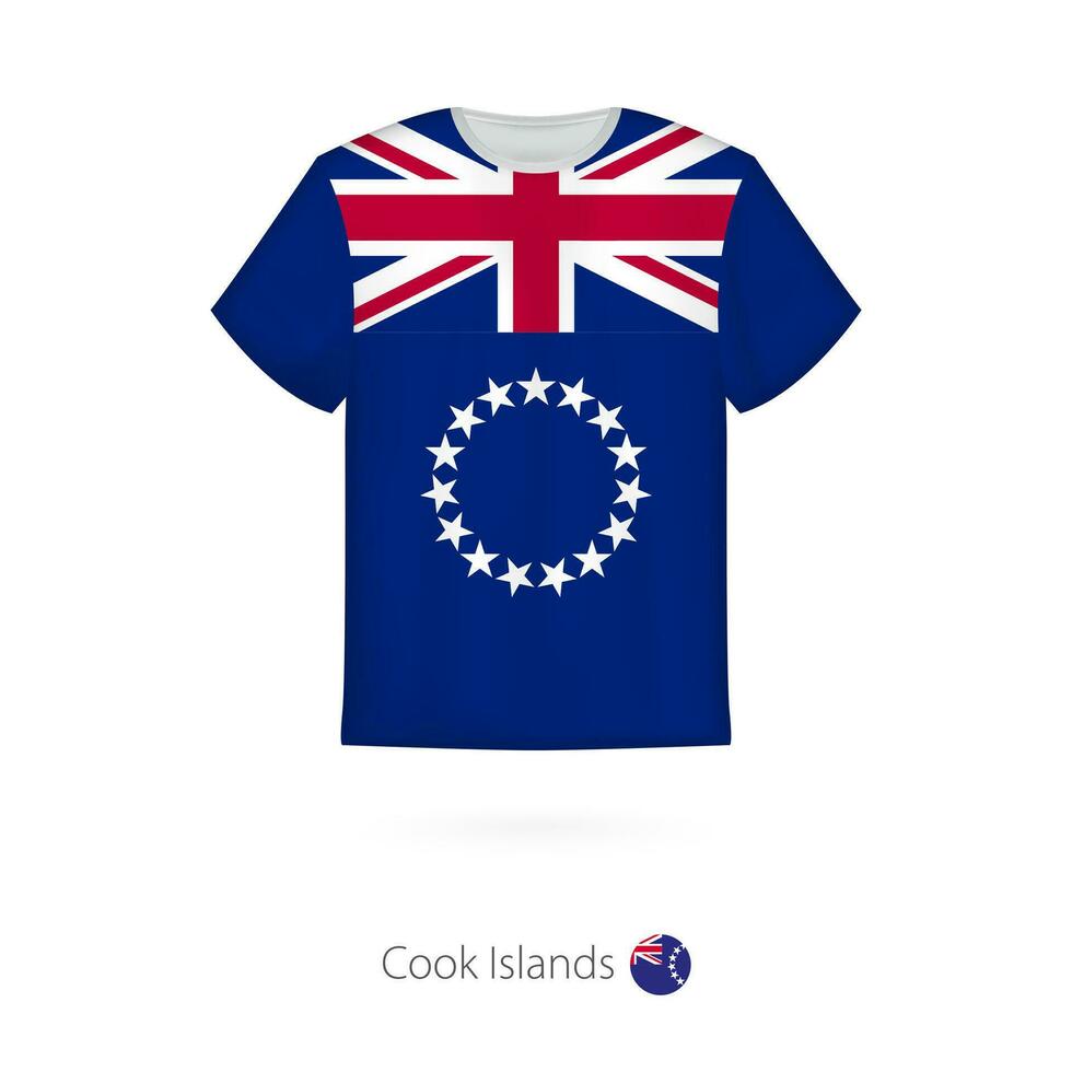 camiseta Projeto com bandeira do cozinhar ilhas. vetor