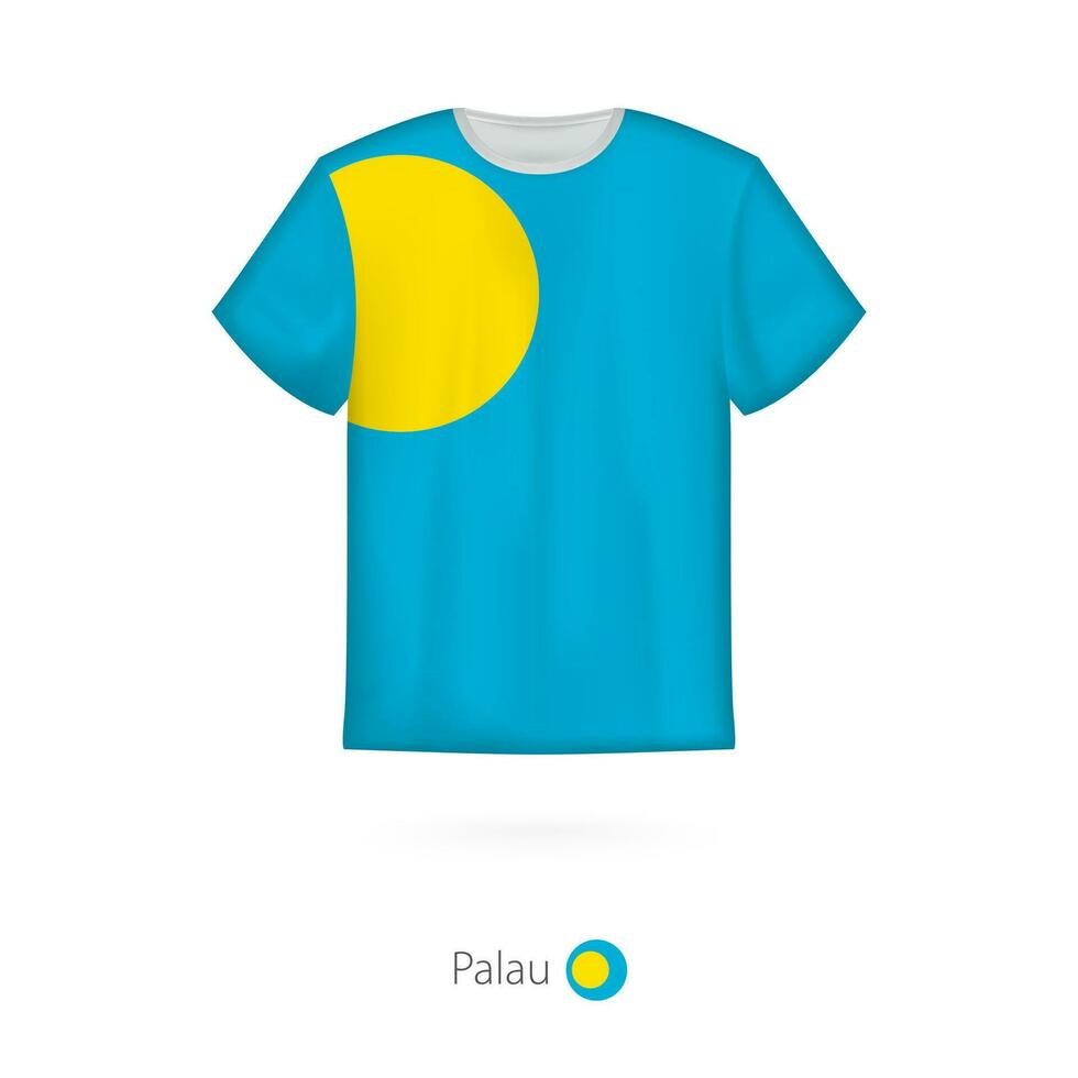 camiseta Projeto com bandeira do palau. vetor