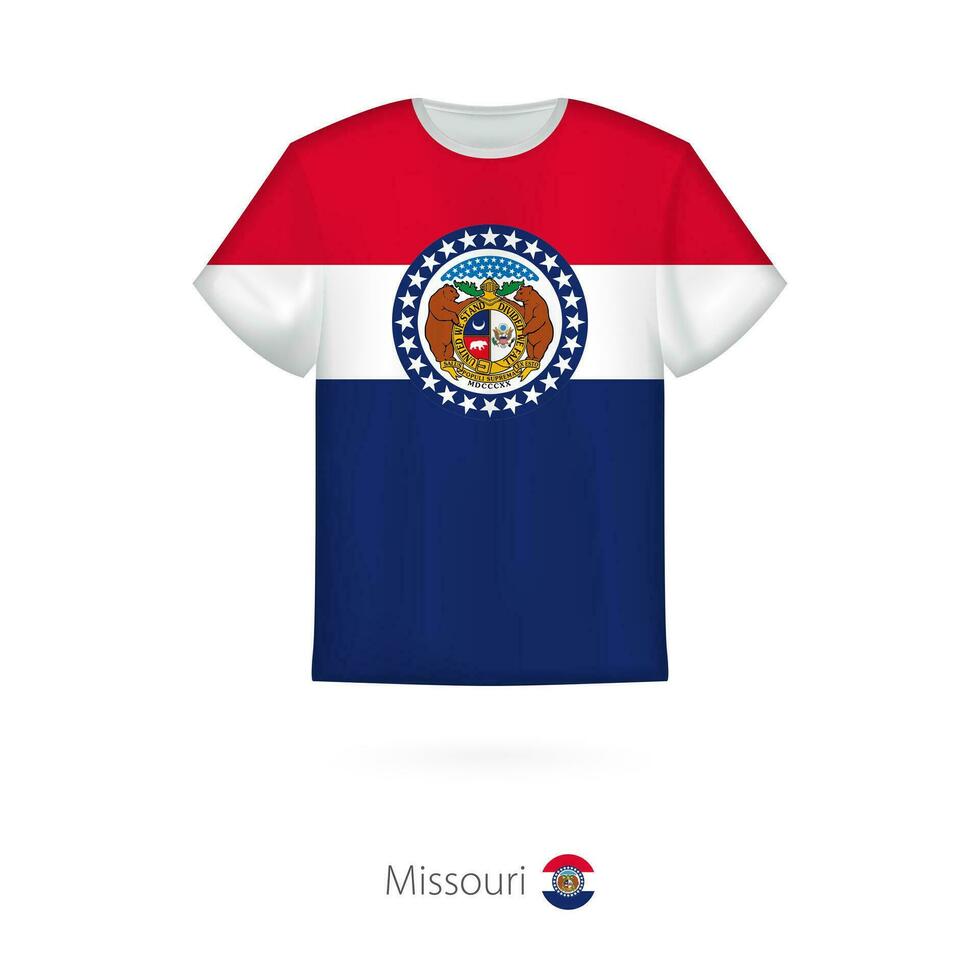 camiseta Projeto com bandeira do Missouri nos estado. vetor