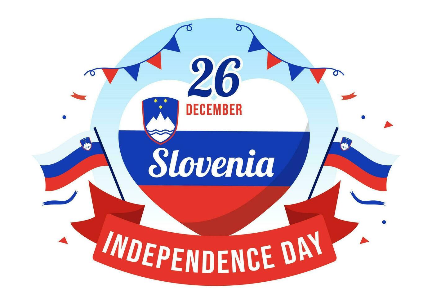 eslovénia independência dia vetor ilustração em 26 dezembro com acenando bandeira fundo Projeto dentro nacional unidade feriado celebração plano desenho animado