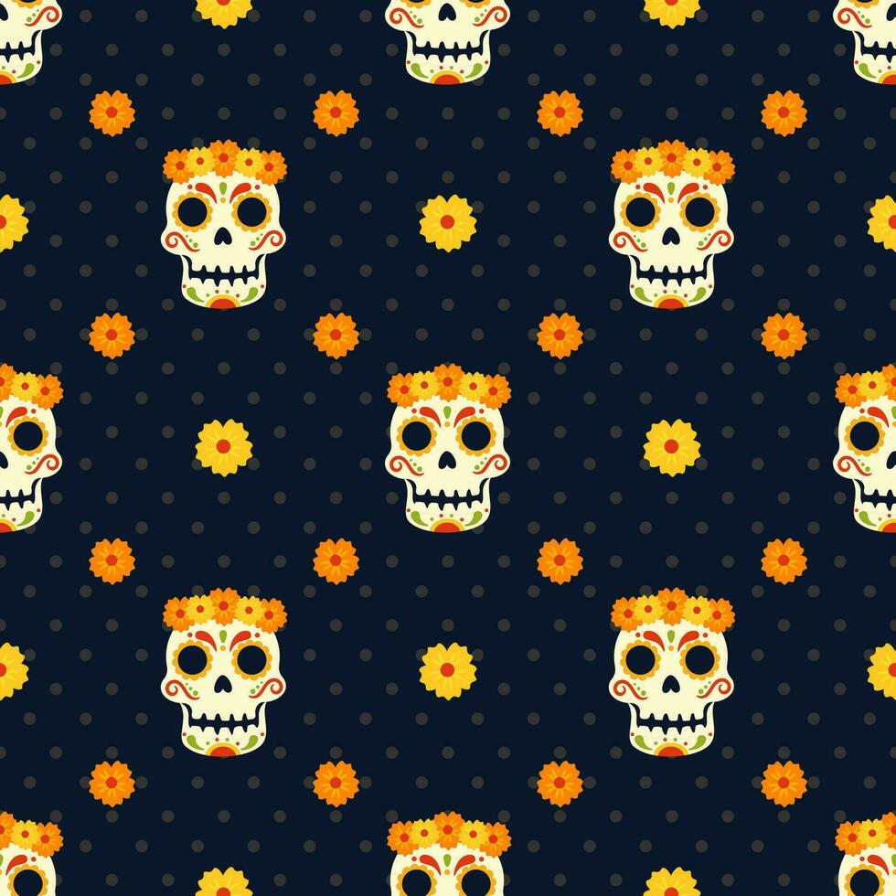 dia de muertos desatado padronizar ilustração com dia do a morto e esqueleto elemento dentro mexicano Projeto vetor