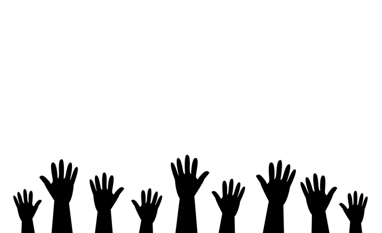 levantando mãos para participação, muitos povos mãos acima vetor