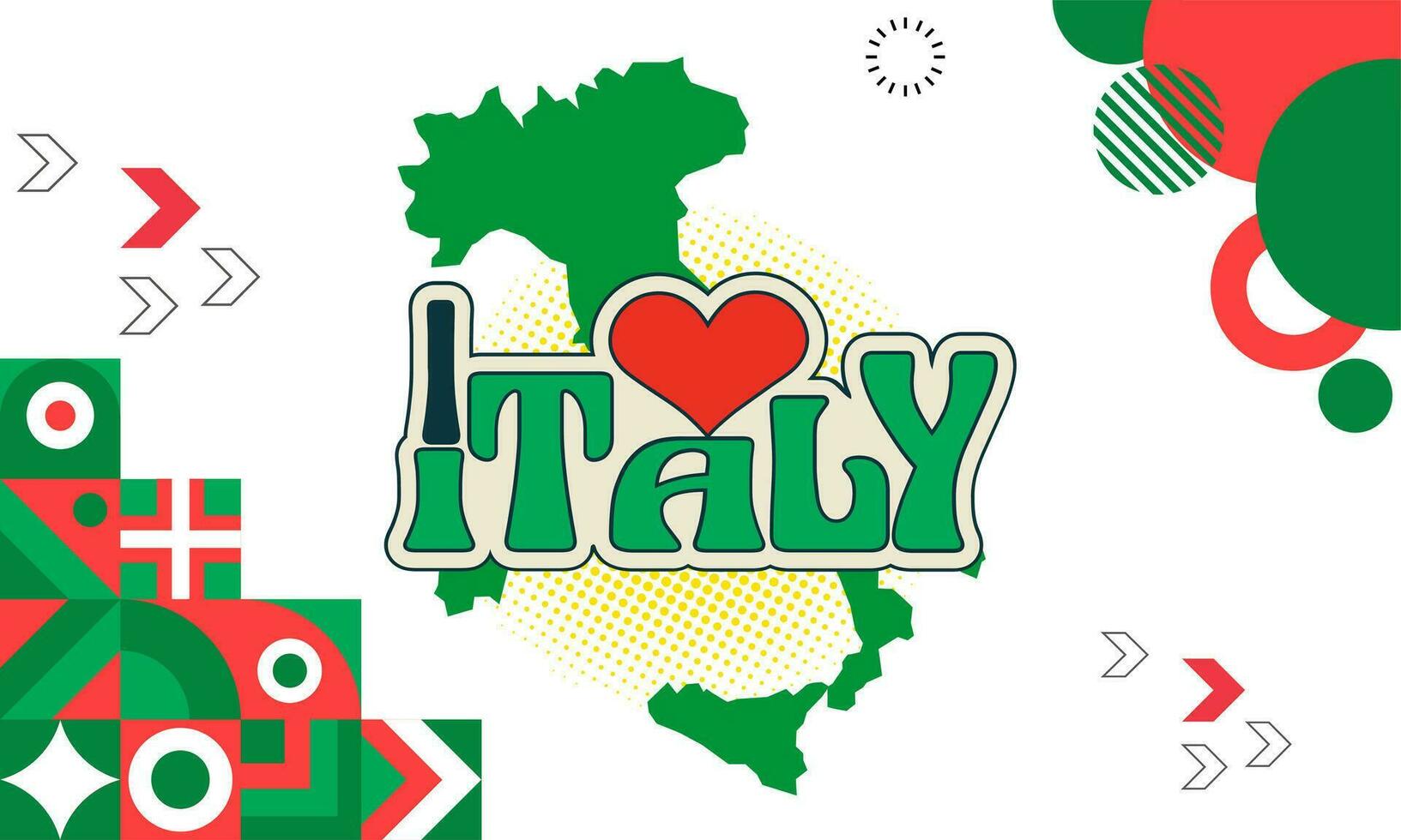 Itália independência dia bandeira moderno estilo com bandeira vetor