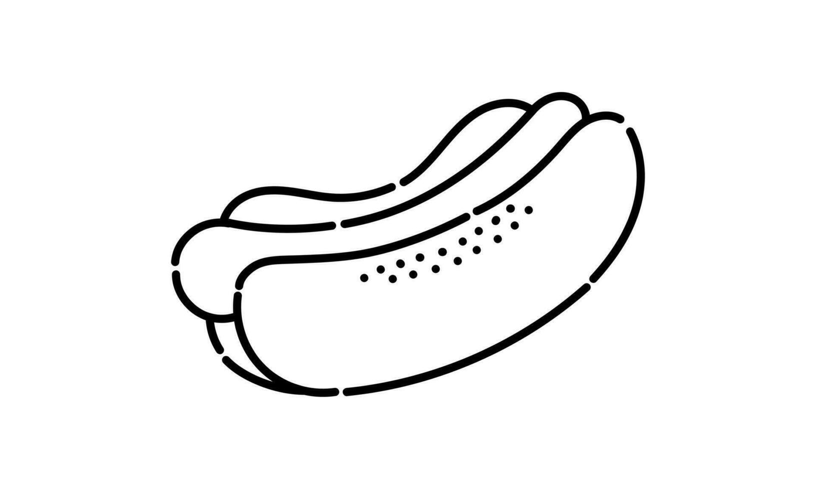 carne sanduíche ilustração dentro pontilhado linha estilo2 vetor