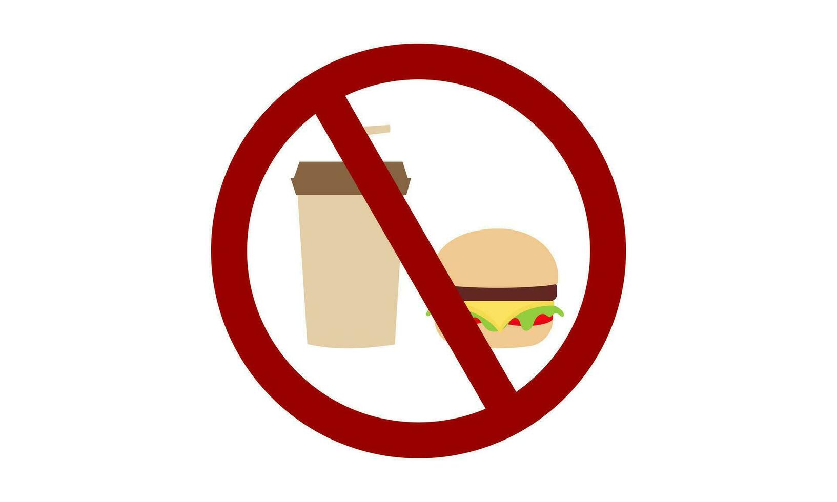 Atenção placa proibido para comer e bebida2 vetor