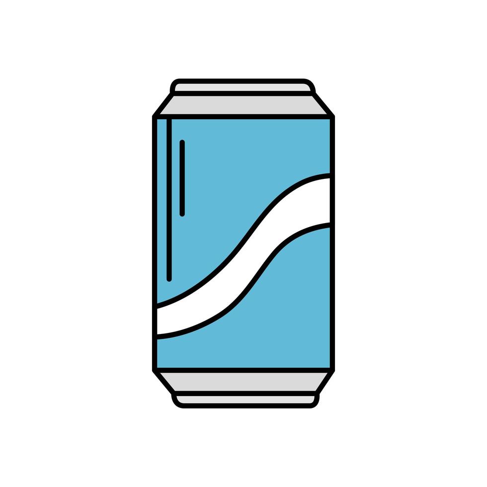 ícone isolado de lata de bebida vetor