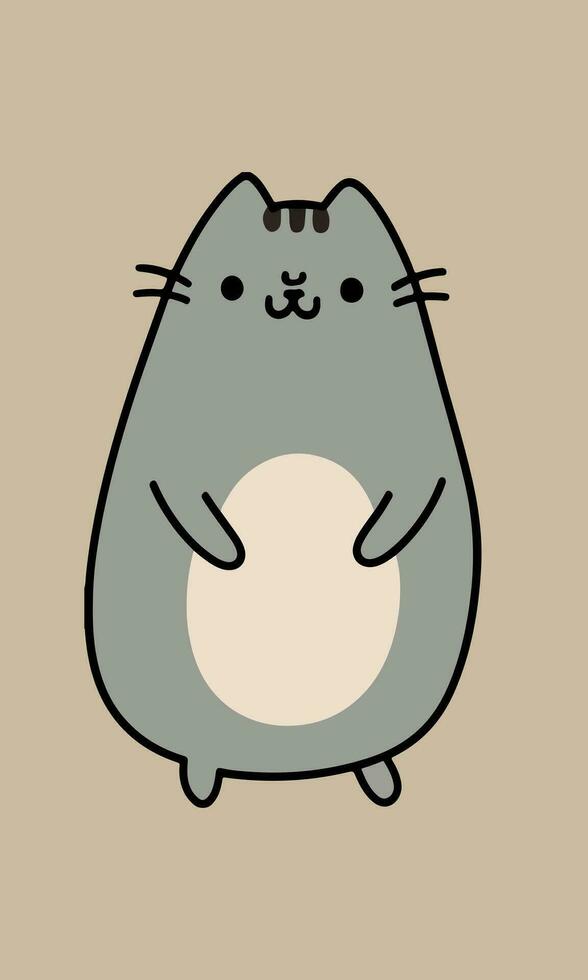 pusheen gato fofa desenho animado vetor ilustração