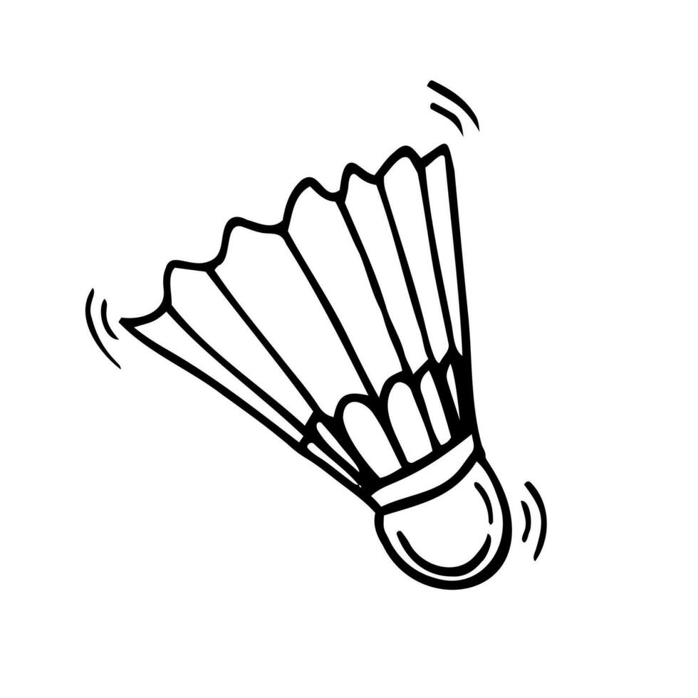 rabisco badminton peteca ícone dentro vetor. mão desenhado badminton peteca ícone dentro vetor. badminton peteca rabisco ilustração vetor