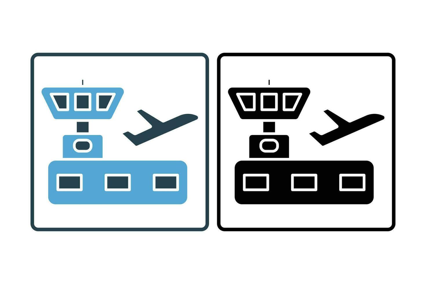 aeroporto ícone. avião. ícone relacionado para aeroporto. adequado para rede local projeto, aplicativo, do utilizador interfaces, imprimível etc. sólido ícone estilo. simples vetor Projeto editável