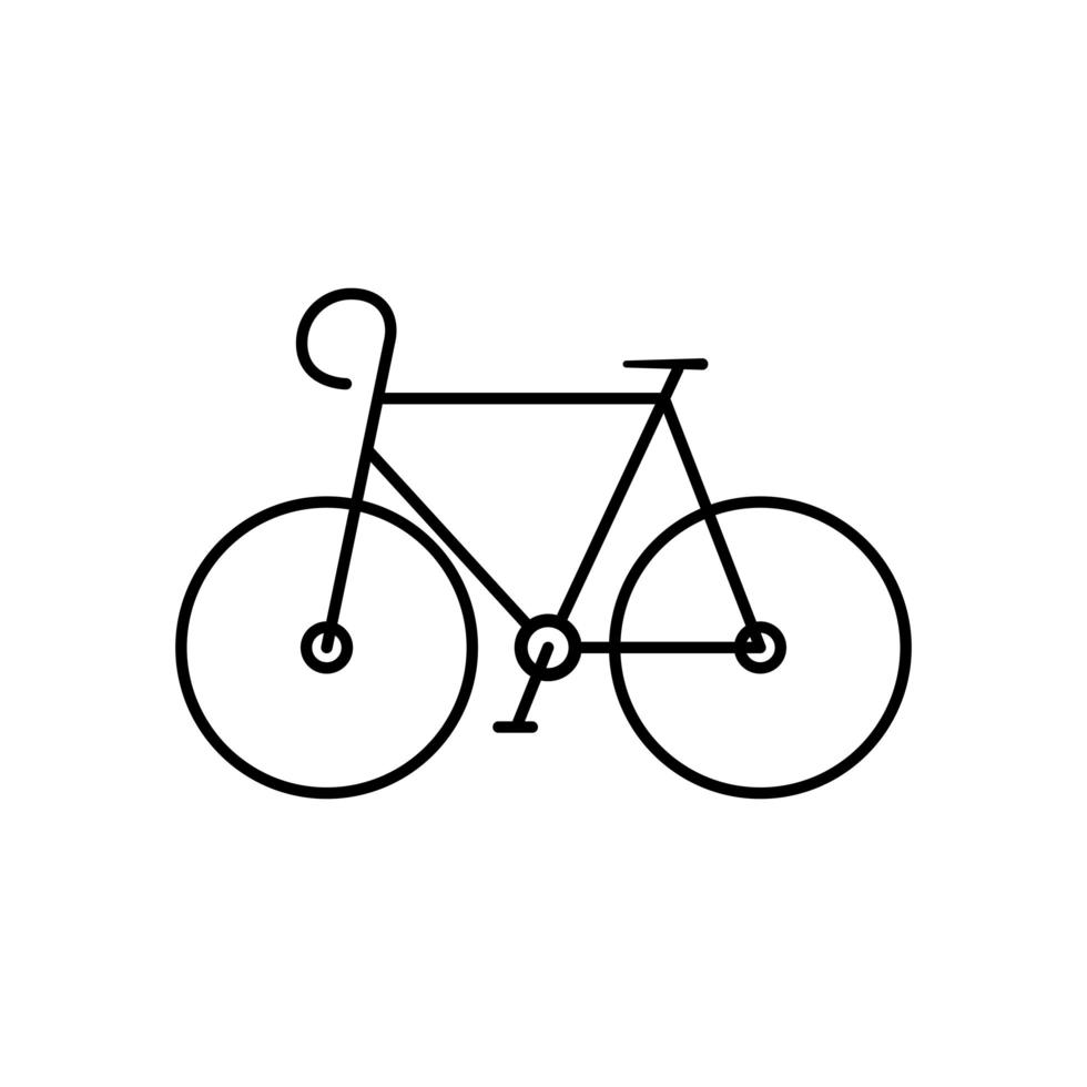 estilo de linha de ícone isolado de transporte de bicicleta vetor