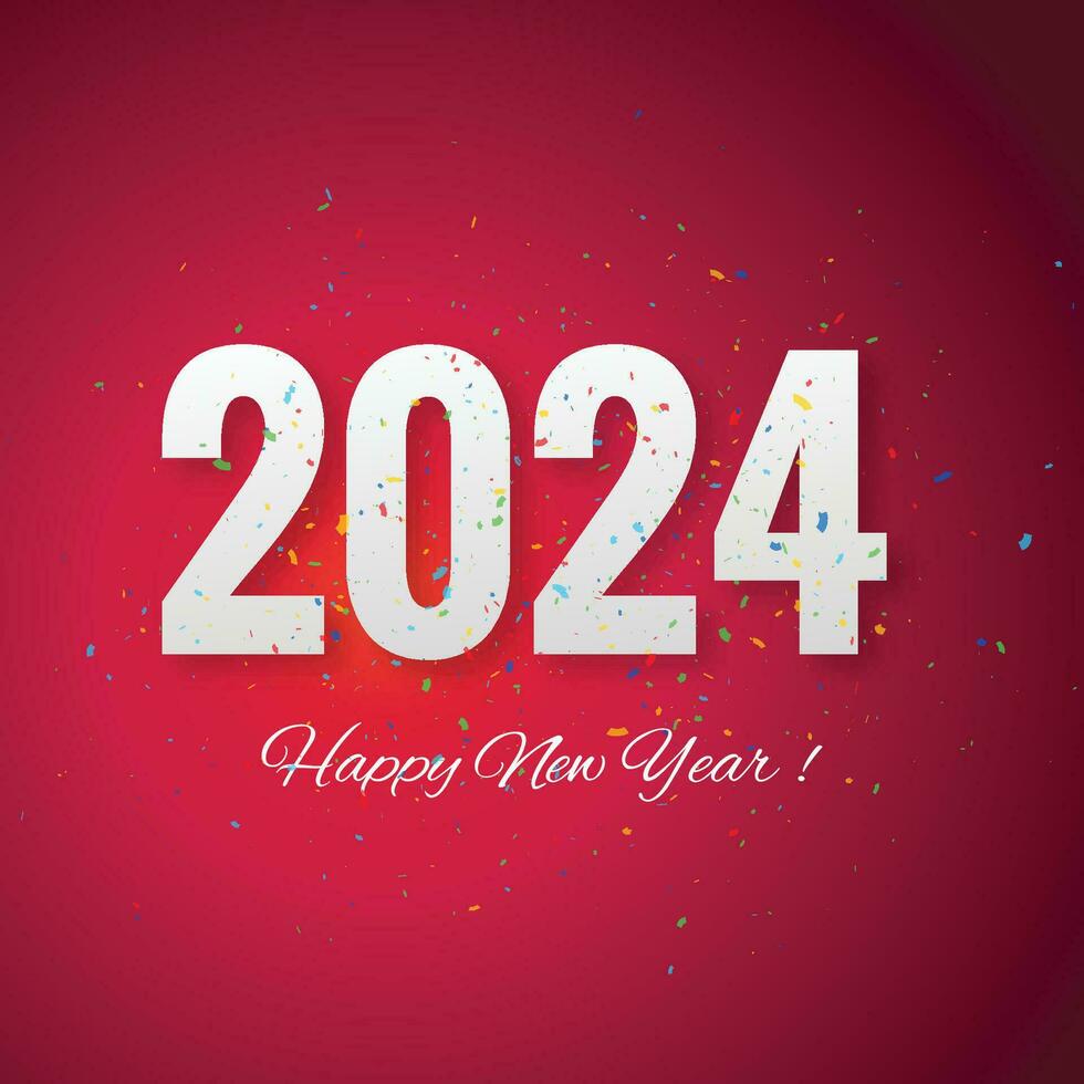 Novo ano 2024 feriado cartão celebração Projeto vetor