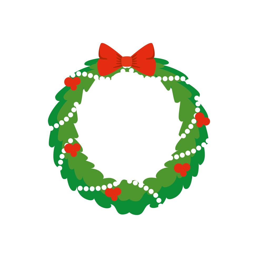 guirlanda de Natal com ícone de decoração isolada vetor