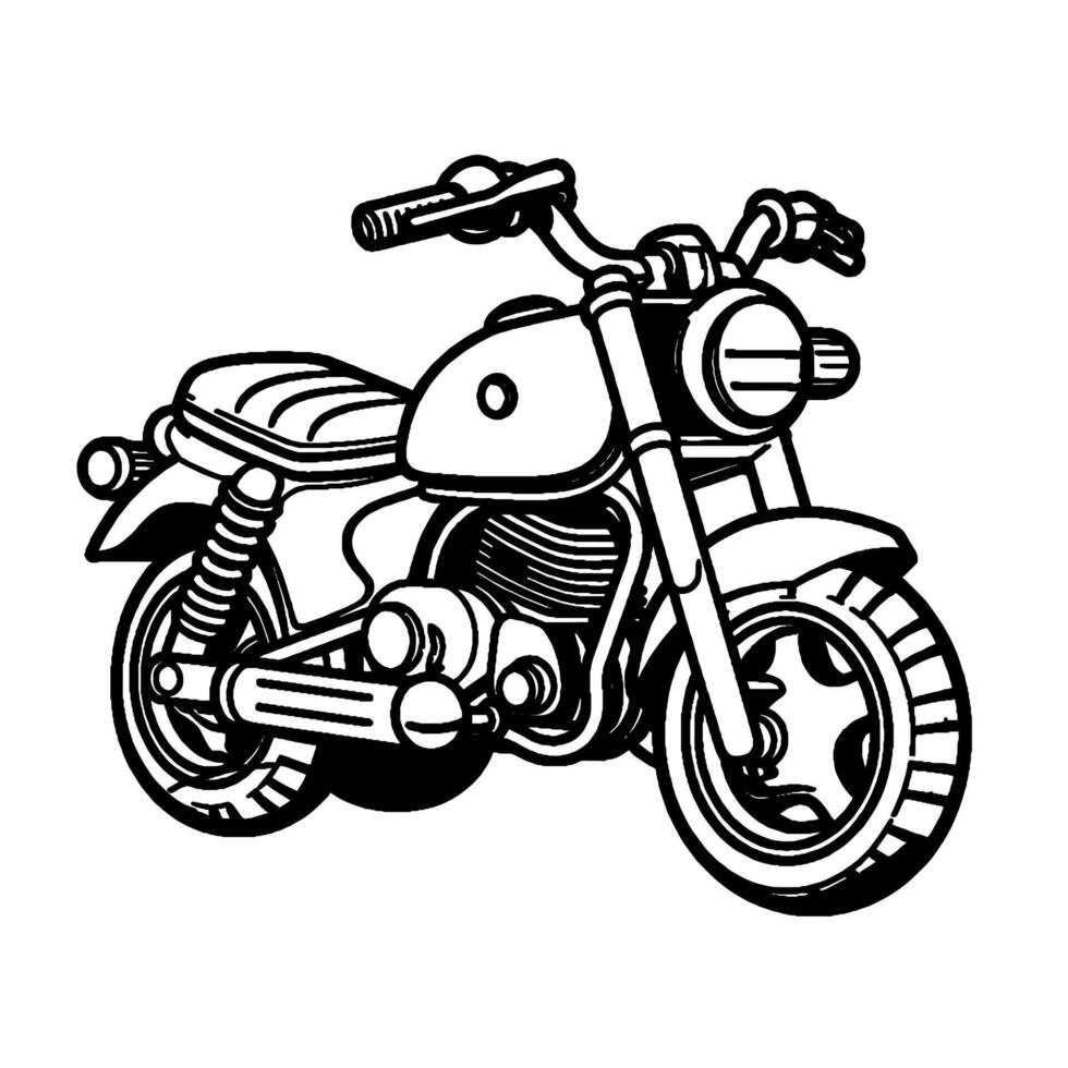 motocicleta Preto e branco vetor ilustração para coloração livro