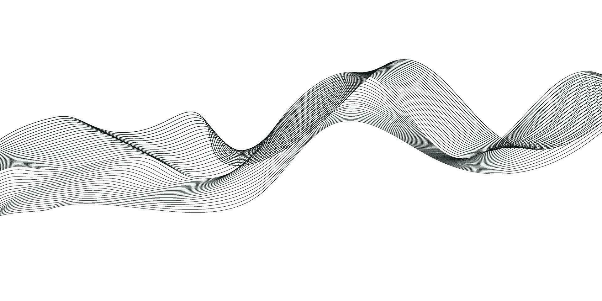 onda linha. onda linha fundo. Preto linha com branco fundo. curvado ondulado linha. abstrato onda fundo com Preto e branco linhas. abstrato onda fundo vetor ilustração.