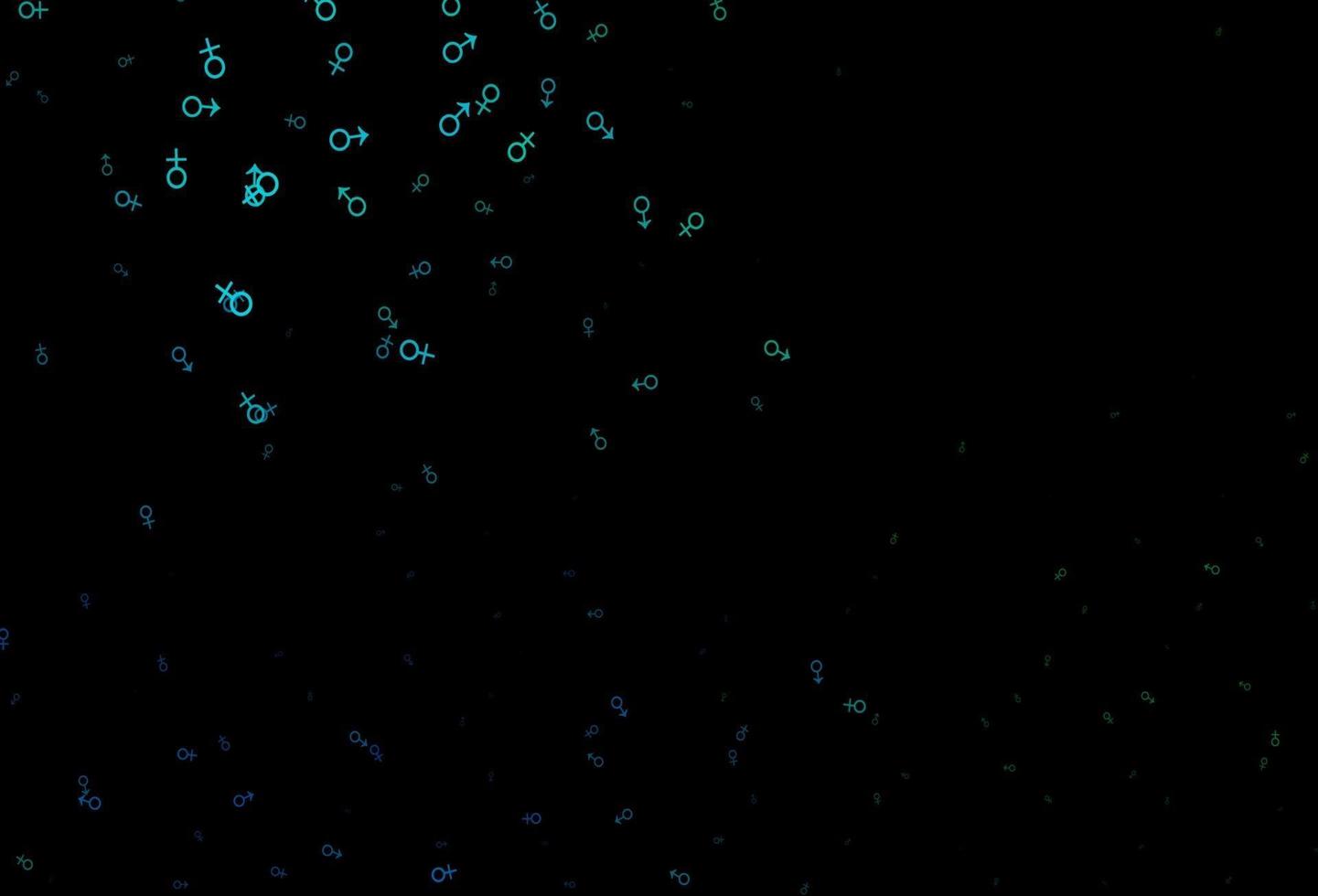 pano de fundo vector azul e verde escuro com sinais de gênero.