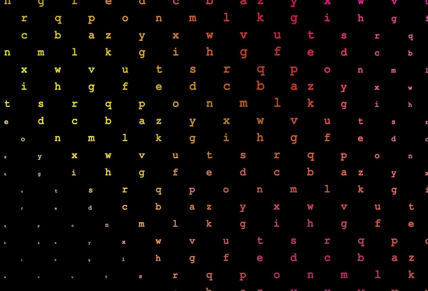fundo vector vermelho e amarelo escuro com sinais do alfabeto.