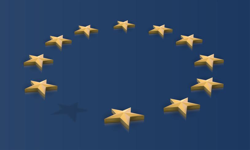 Estrela em falta da bandeira da UE, vetor