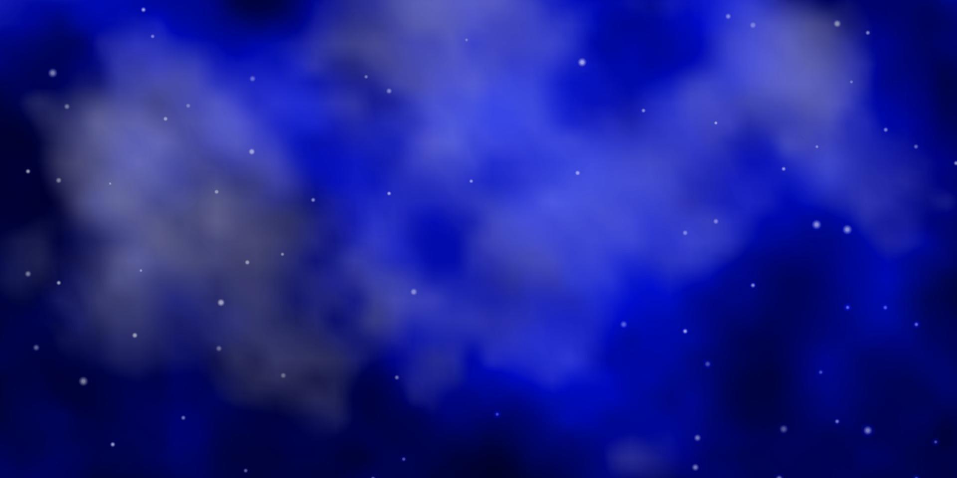 layout de vetor de azul escuro com estrelas brilhantes.