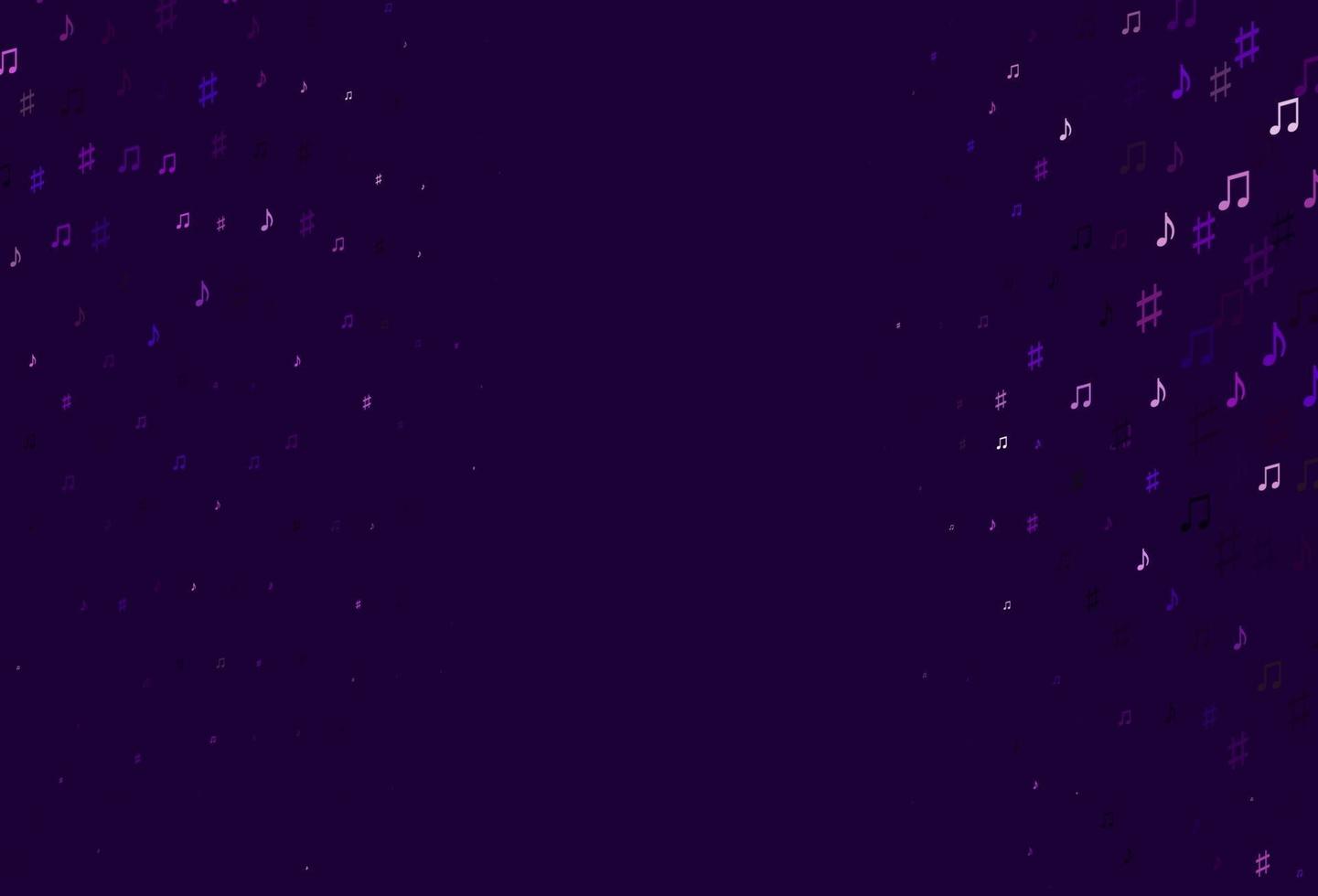 fundo vector roxo claro com símbolos musicais.