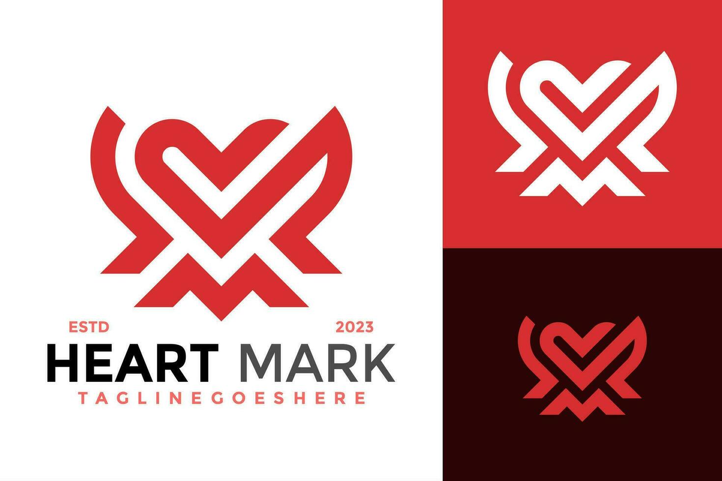 carta m e s coração logotipo Projeto vetor símbolo ícone ilustração