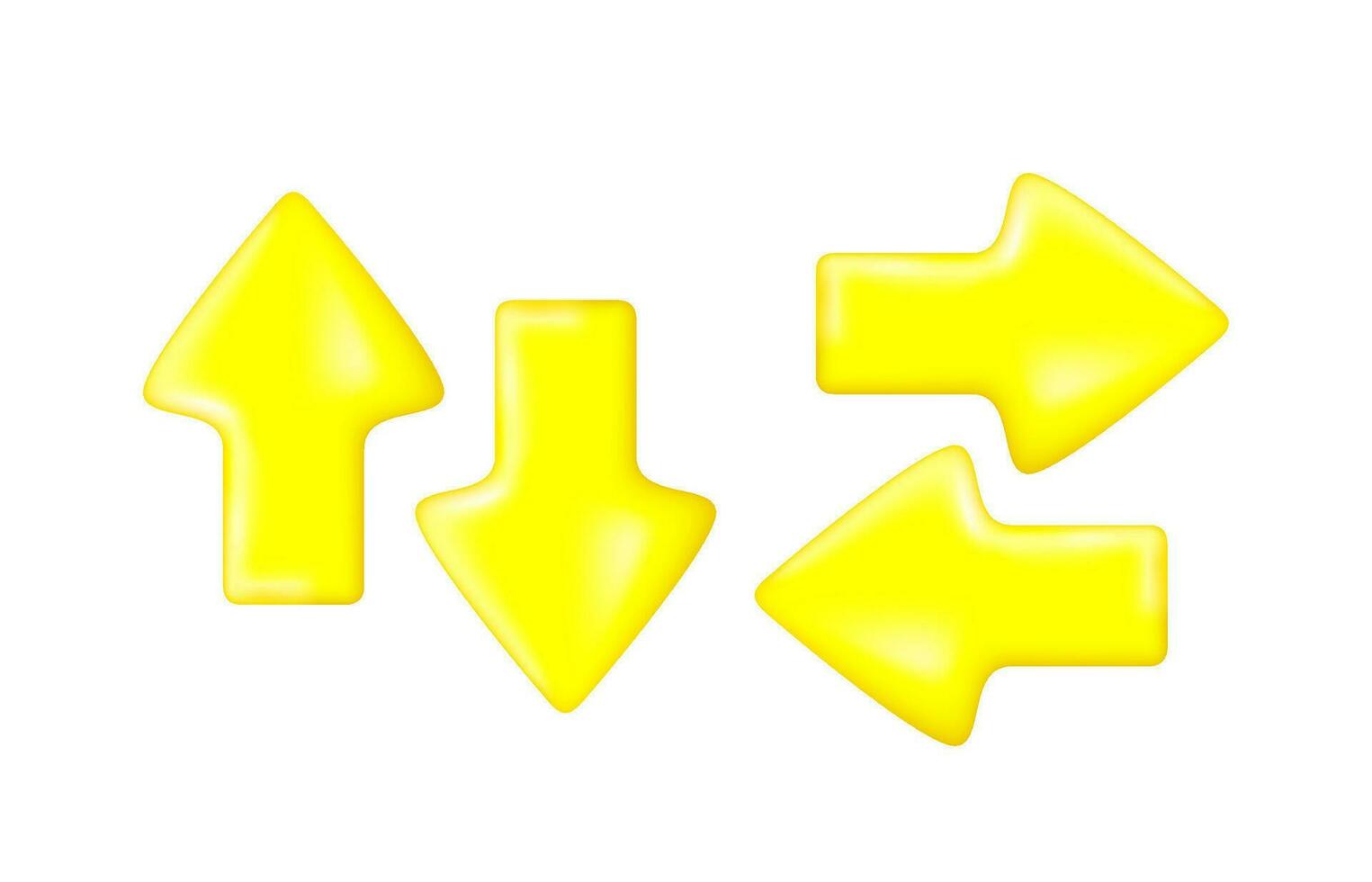 amarelo Setas; flechas clipart isolado em branco fundo. 3d vetor elemento