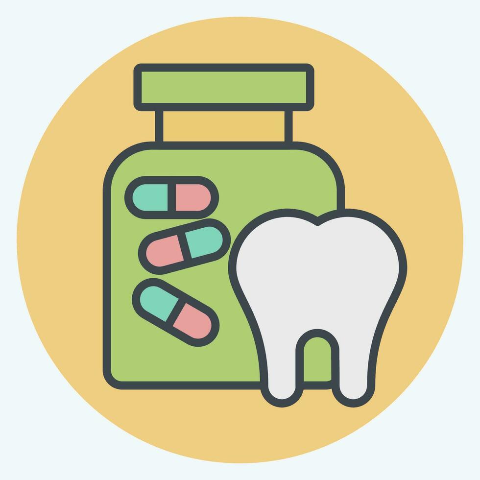 ícone medicamento. relacionado para dentista símbolo. cor companheiro estilo. simples Projeto editável. simples ilustração vetor