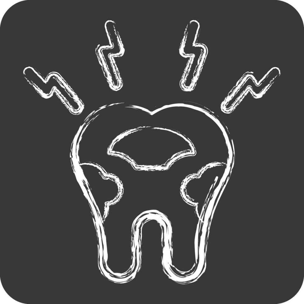 ícone deteriorado dente. relacionado para dentista símbolo. giz estilo. simples Projeto editável. simples ilustração vetor