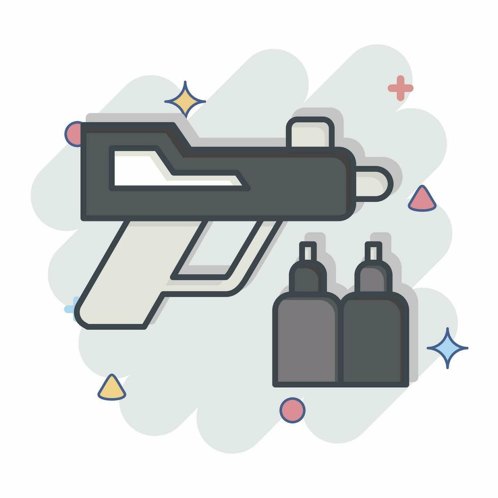 ícone pistola. relacionado para Poção símbolo. quadrinho estilo. simples Projeto editável. simples ilustração vetor