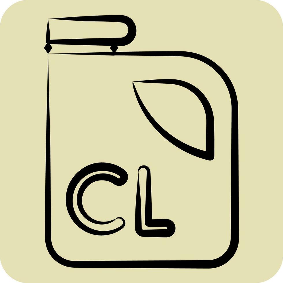 ícone cloro. relacionado para Poção símbolo. mão desenhado estilo. simples Projeto editável. simples ilustração vetor