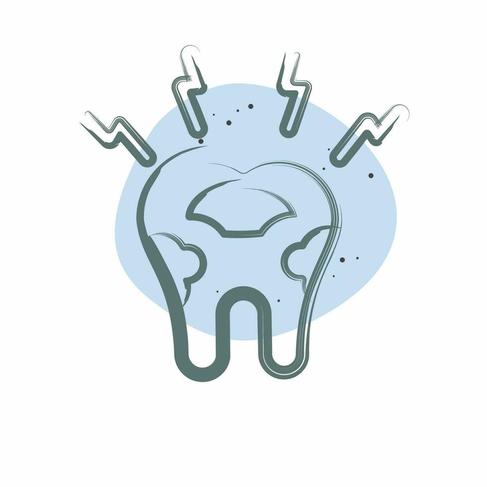 ícone deteriorado dente. relacionado para dentista símbolo. cor local estilo. simples Projeto editável. simples ilustração vetor