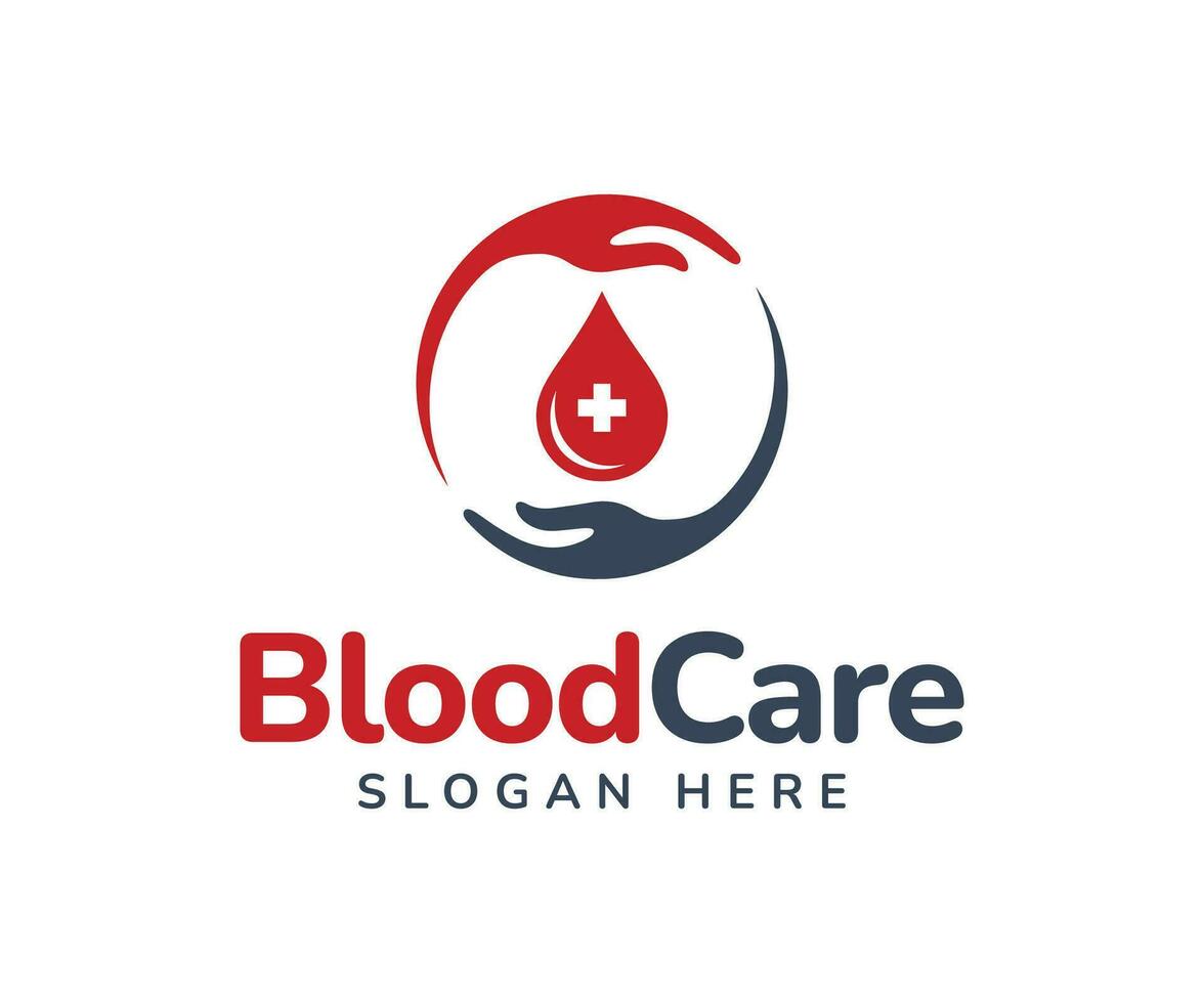 sangue Cuidado logotipo modelo ilustração. sangue doação logotipo. vetor