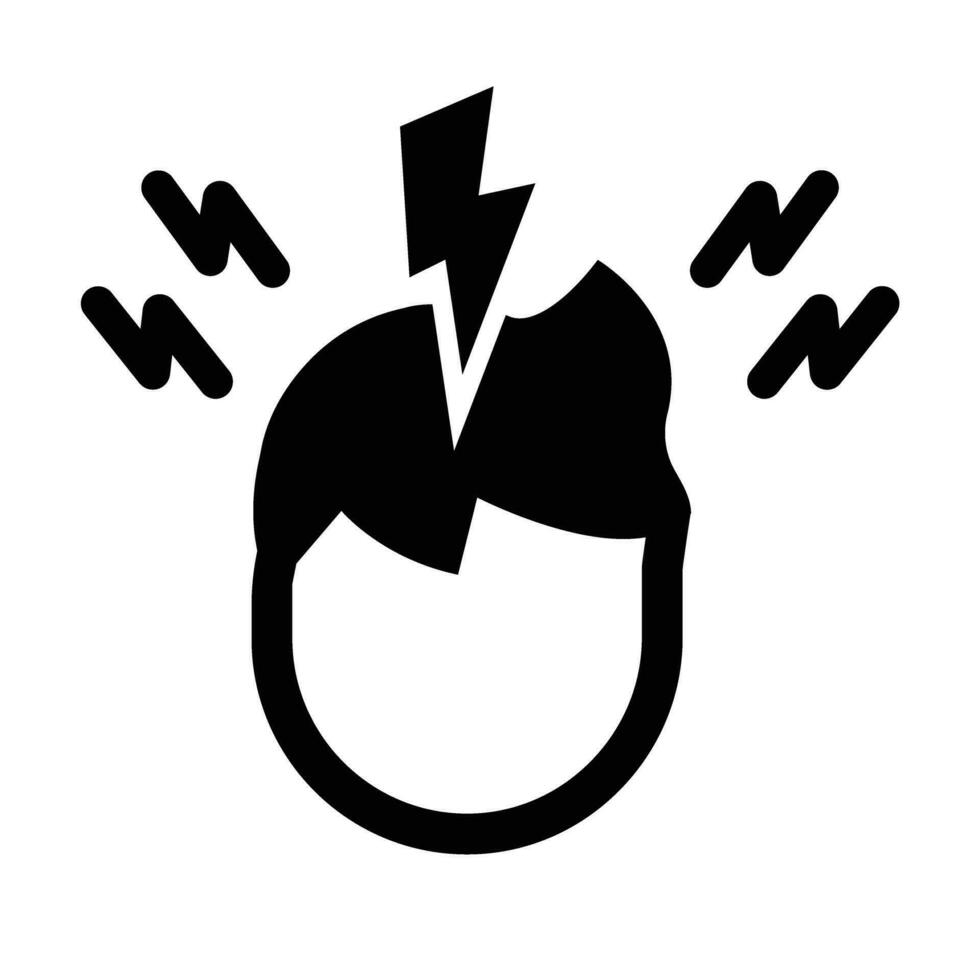 dor de cabeça vetor glifo ícone para pessoal e comercial usar.