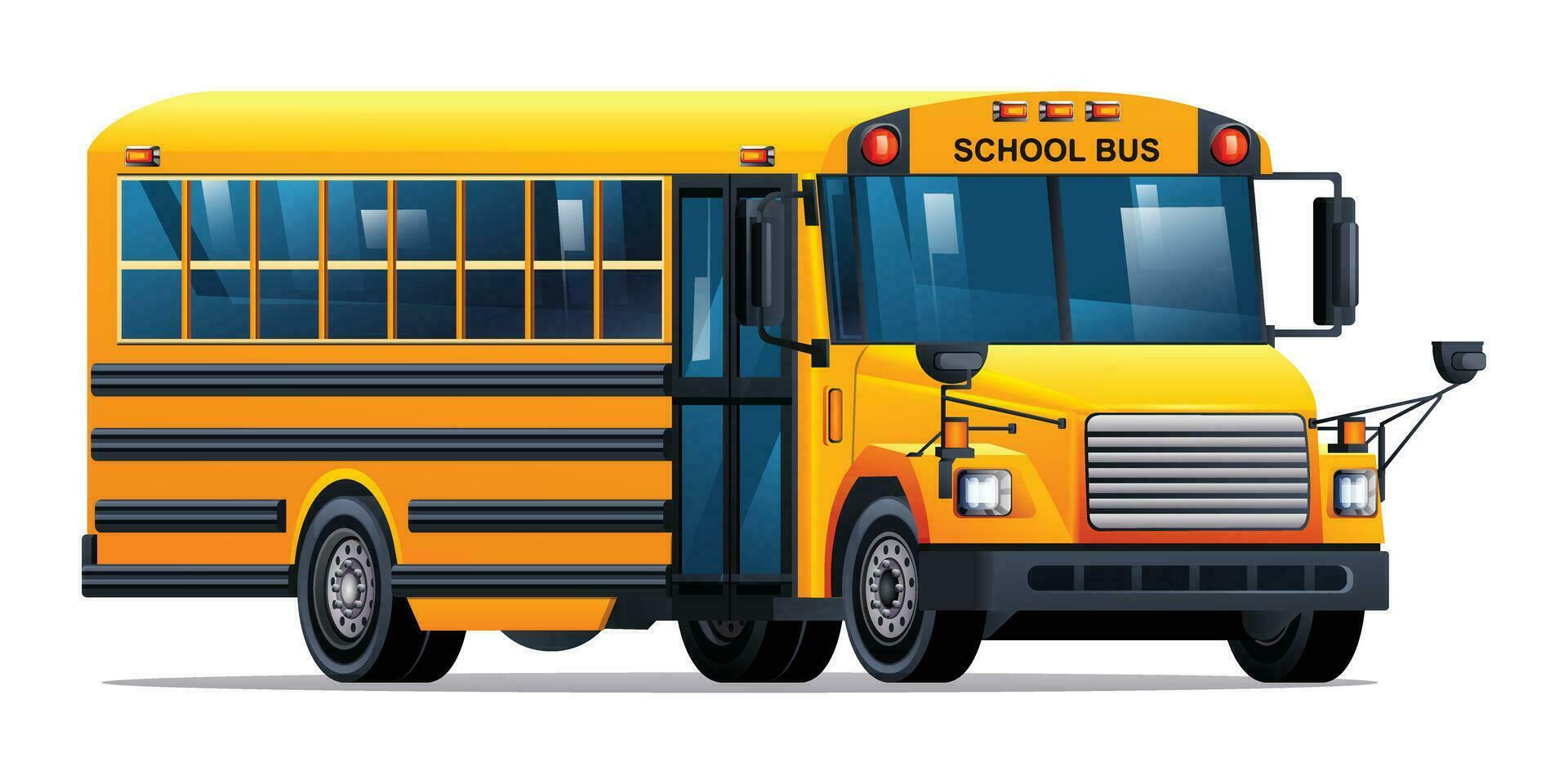 amarelo escola ônibus vetor desenho animado ilustração isolado em branco fundo