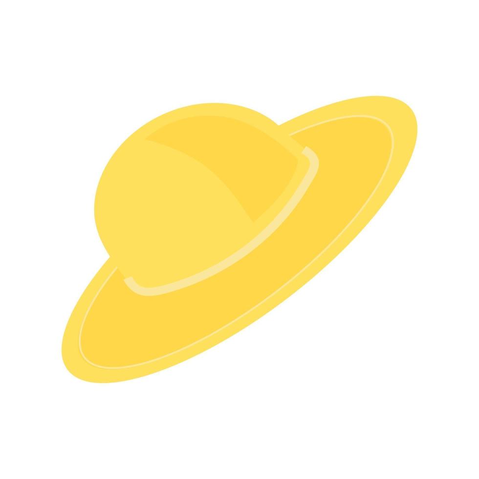 ilustração em vetor de chapéu de palha amarelo