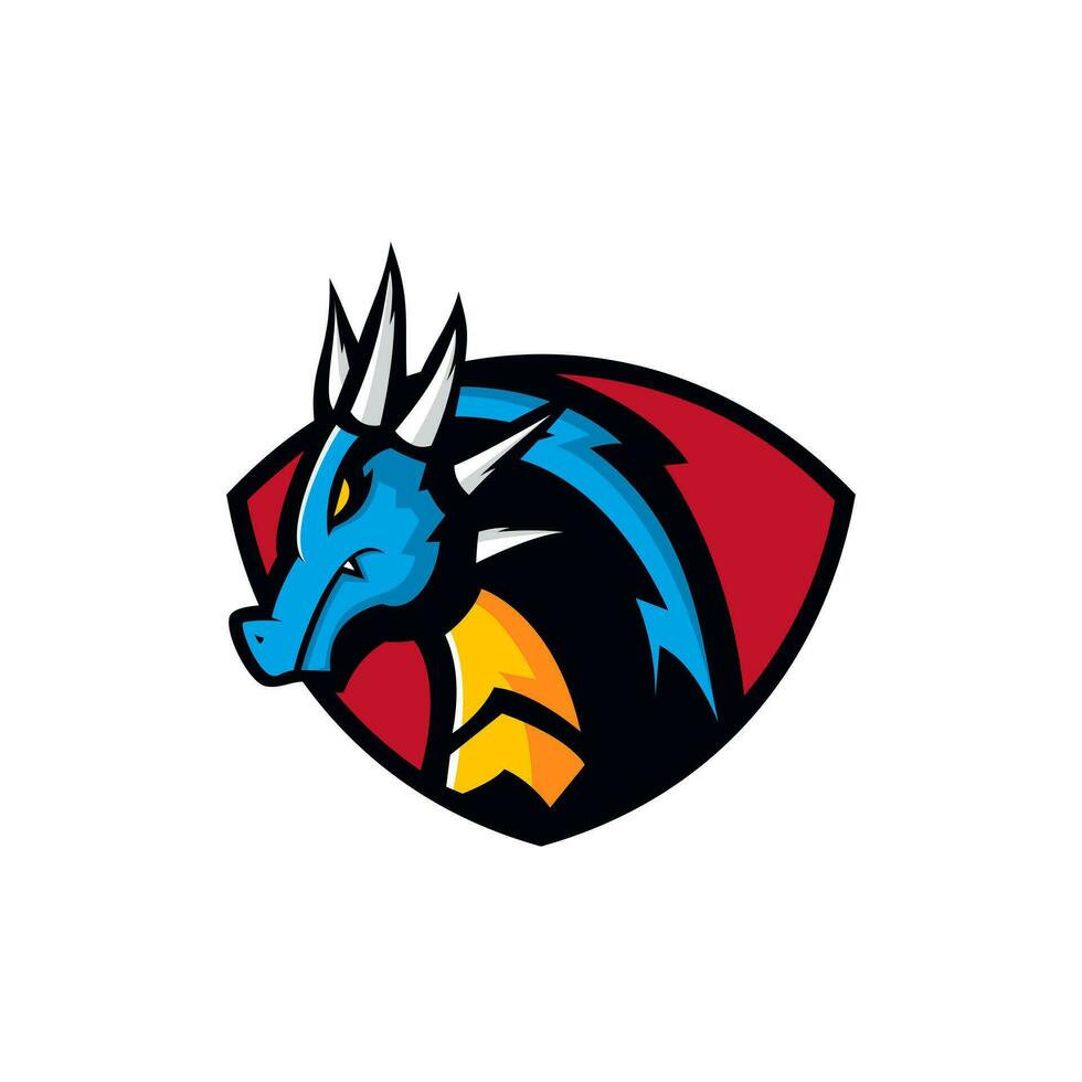 Dragão escudo logotipo vetor Projeto