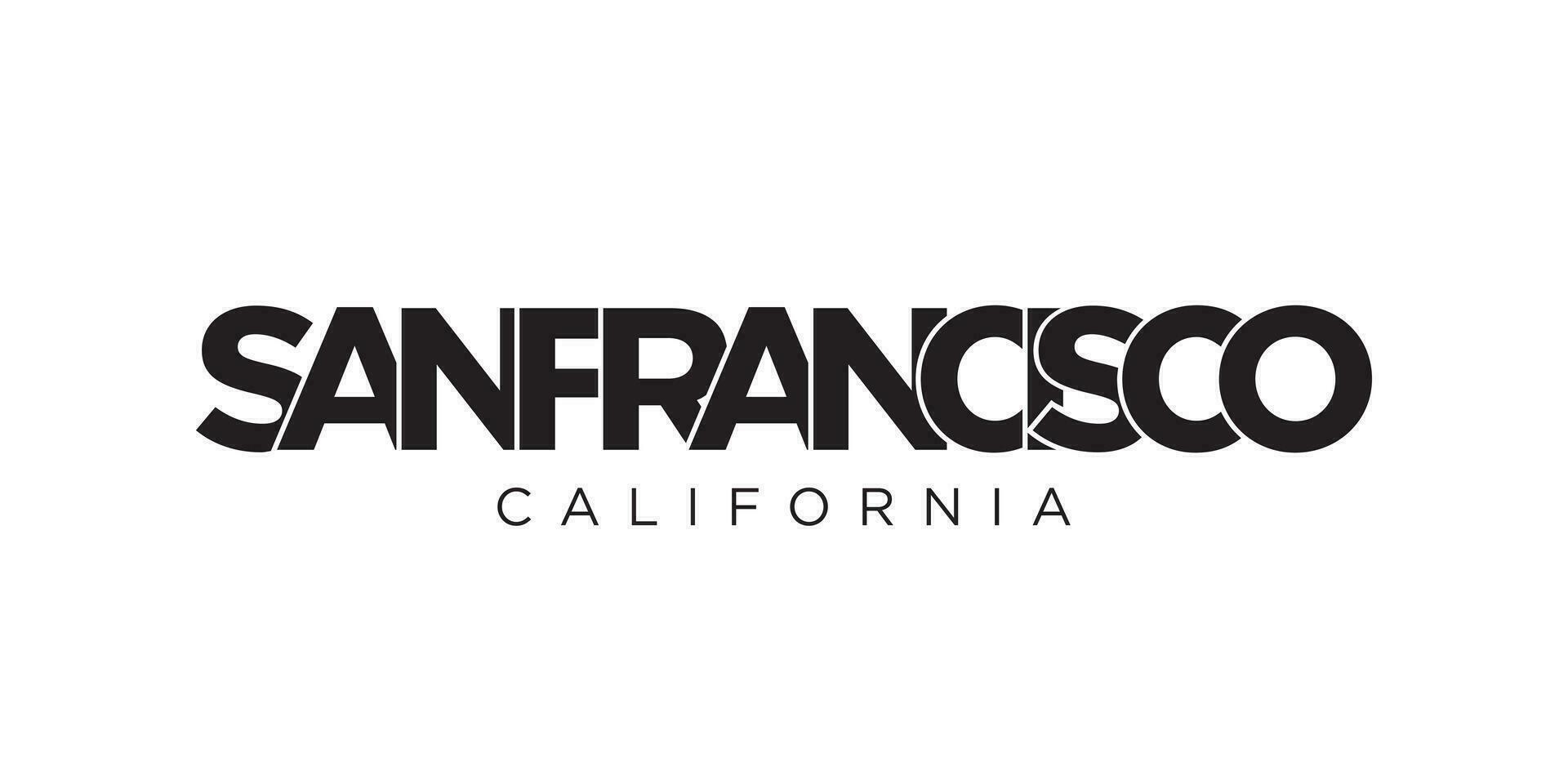 san francisco, Califórnia, EUA tipografia slogan Projeto. América logotipo com gráfico cidade letras para impressão e rede. vetor