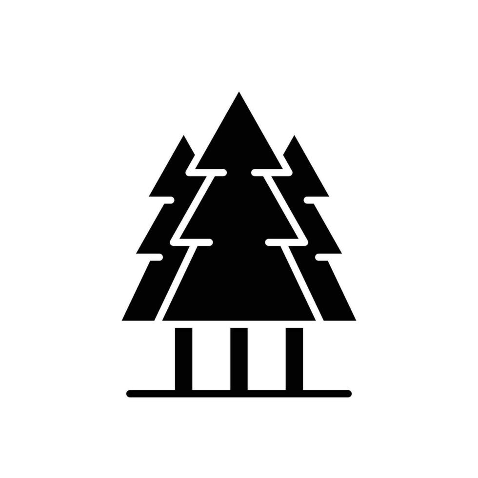 pinho árvore ícone. simples sólido estilo. três árvores, abeto, perene, floresta conceito. silhueta, glifo símbolo. vetor ilustração isolado.