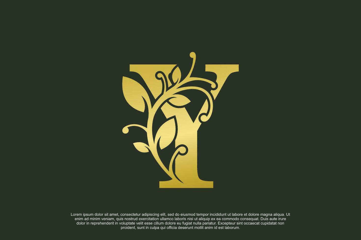 dourado elegante logotipo Projeto com carta y inicial conceito vetor