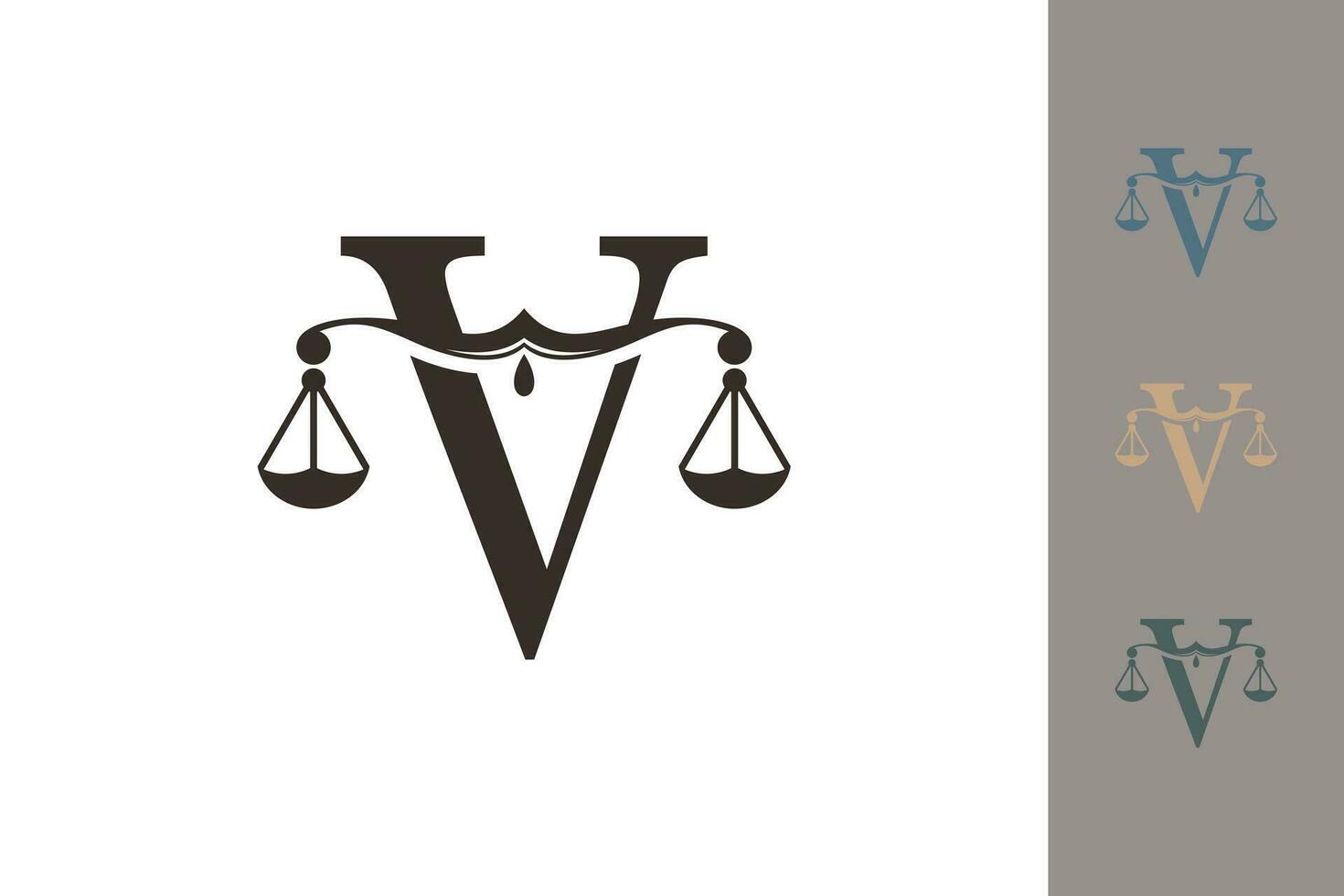 justiça lei logotipo com carta v logotipo Projeto conceito vetor