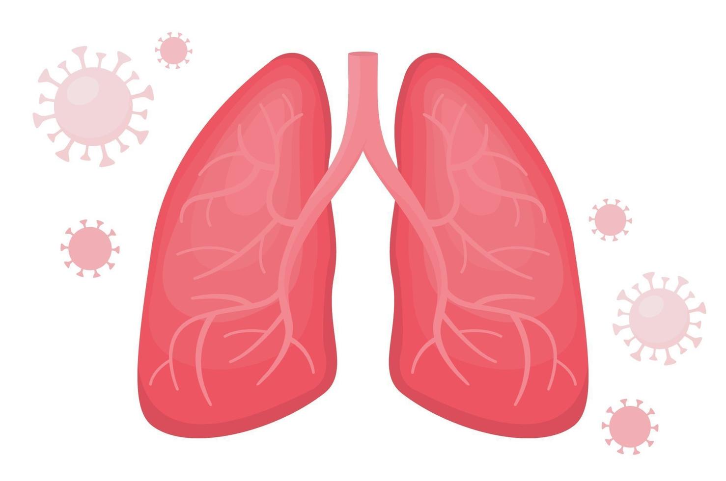 pulmões humanos saudáveis com pneumonia viral covida vetor