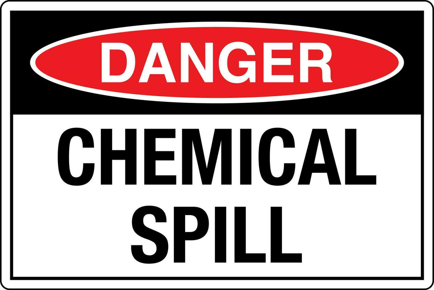 Osha padrões símbolos registrado local de trabalho segurança placa Perigo Cuidado Atenção químico derramar vetor