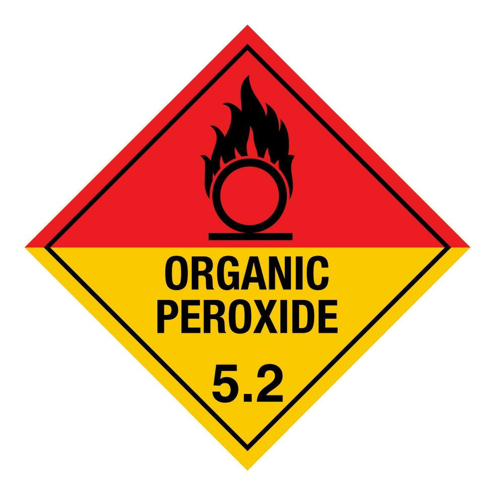 classe 5 perigoso hazmat material rótulo iata transporte classe 5 orgânico peróxidos divisão 5.2 vetor