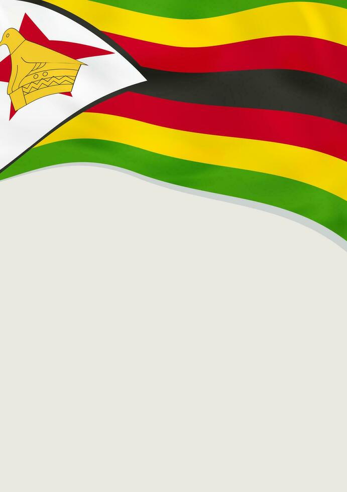 folheto Projeto com bandeira do Zimbábue. vetor modelo.