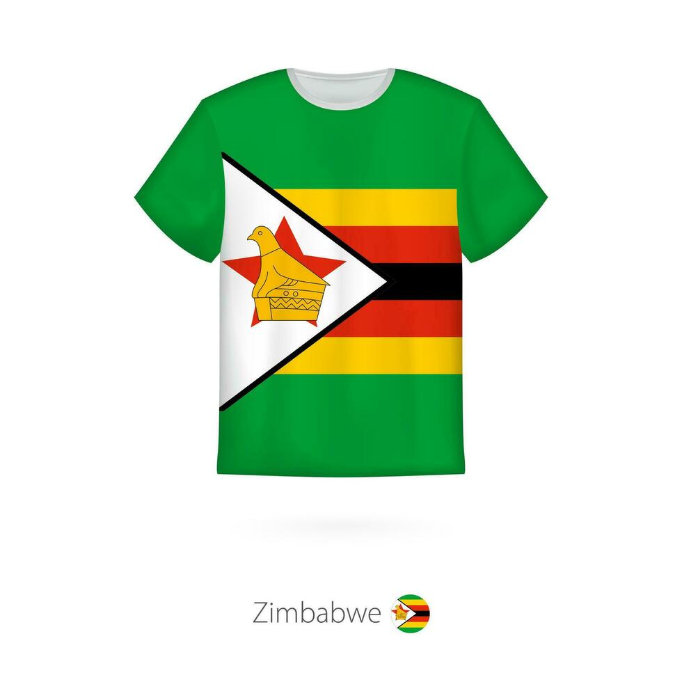 camiseta Projeto com bandeira do Zimbábue. vetor