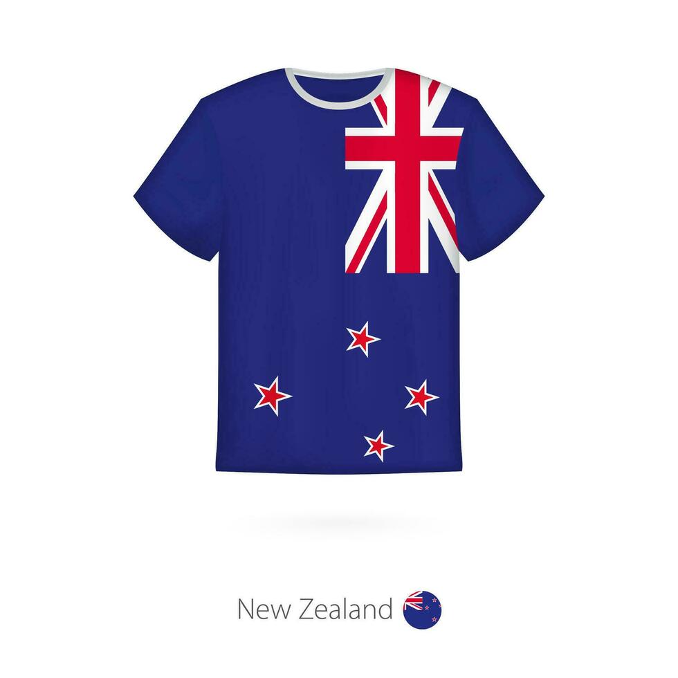 camiseta Projeto com bandeira do Novo zelândia. vetor